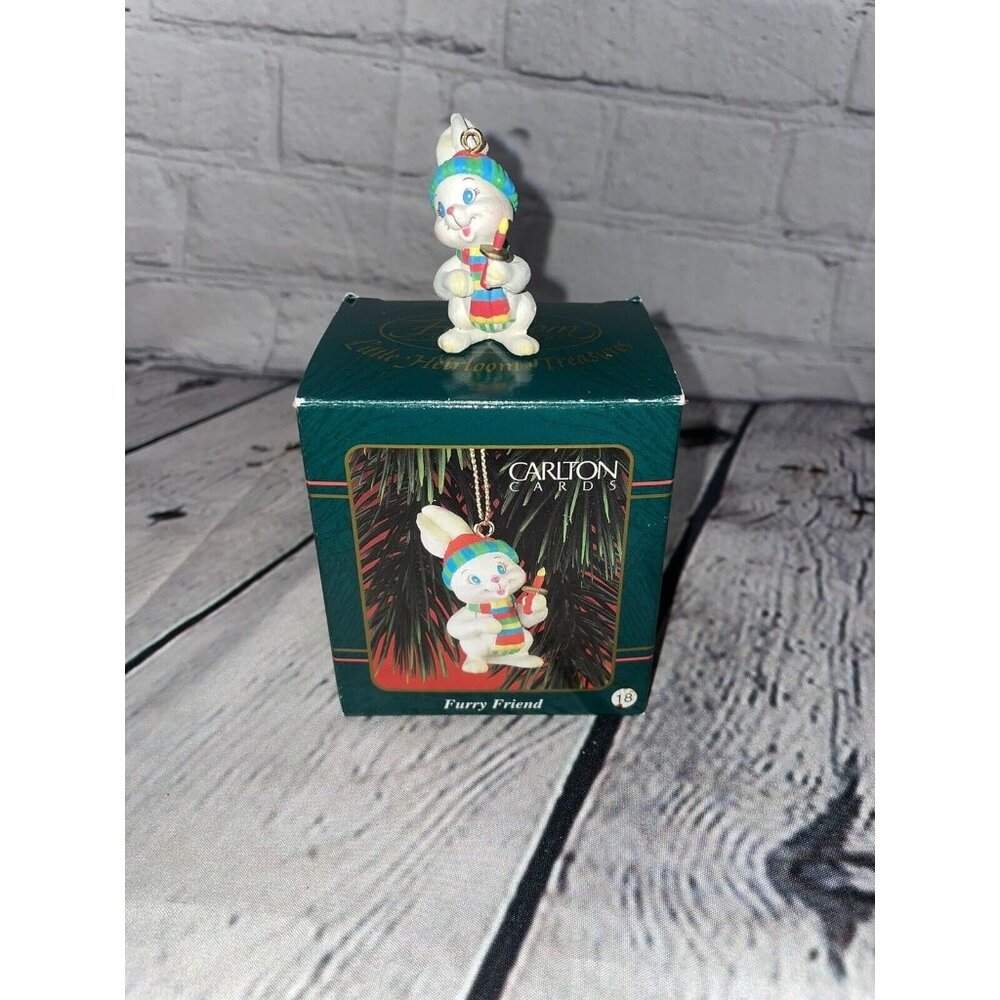 Carlton Heirloom Little Treasures Furry Friend Christmas Holiday Ornament 18